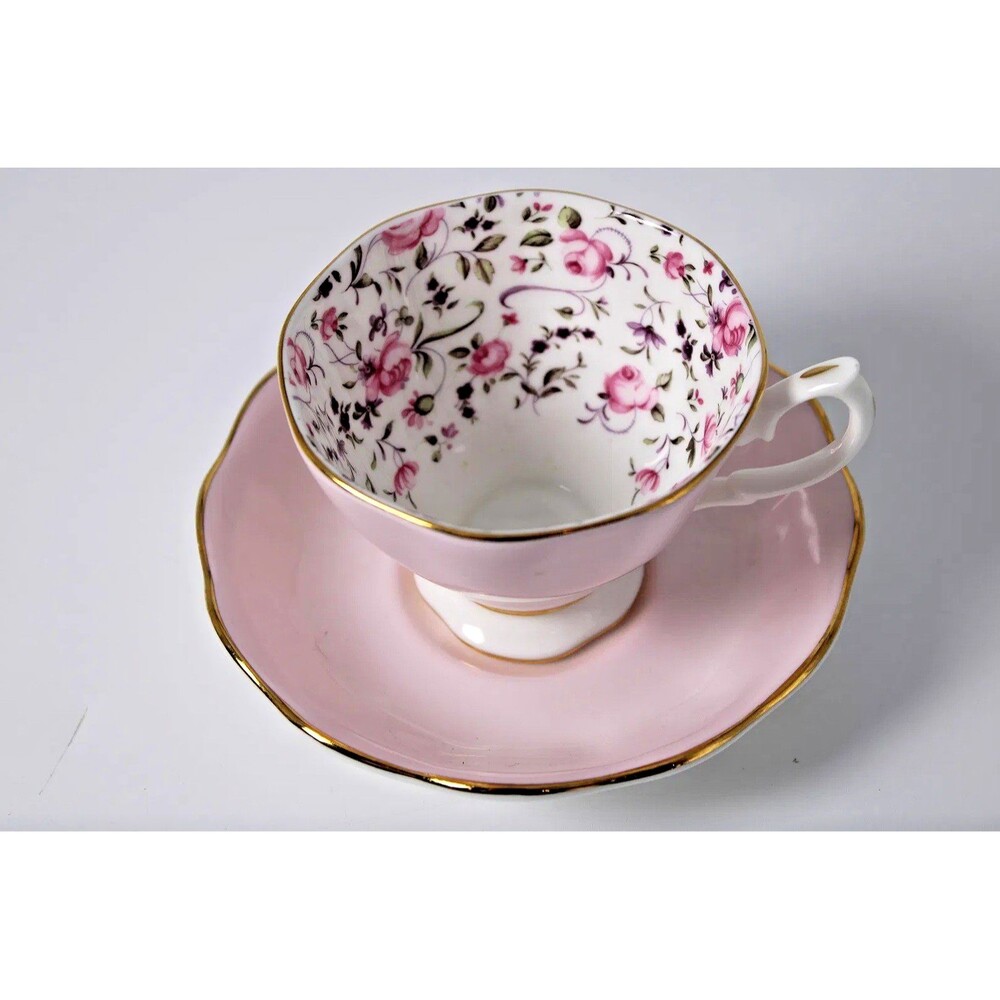 Royal Albert Rose Confetti Teacup & Saucer Pink Floral Bone China England